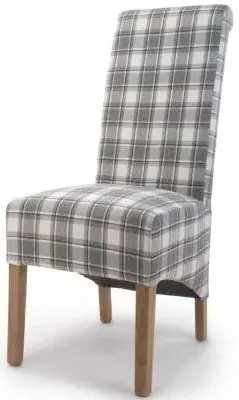 Krista Herringbone Check Roll Back Dining Chair - Cappuccino image