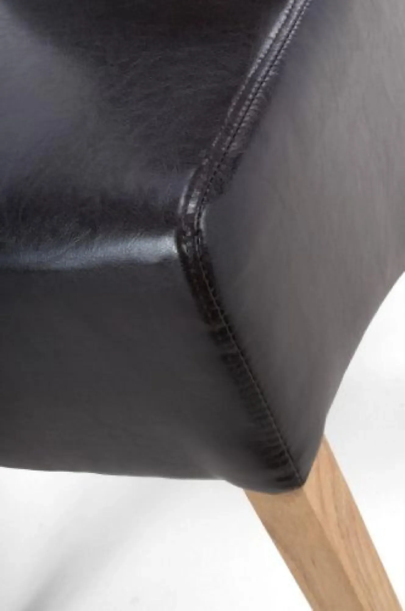 Krista Roll Back Dining Chair Set of 2 - Black, Bonded Leather