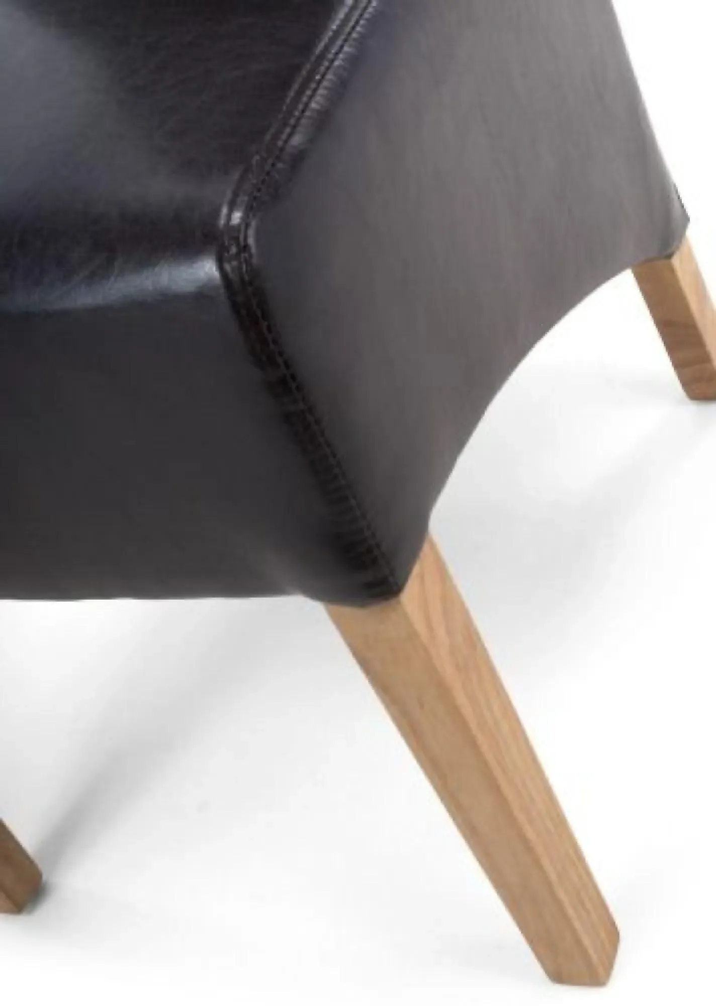 Krista Roll Back Dining Chair Set of 2 - Black, Bonded Leather