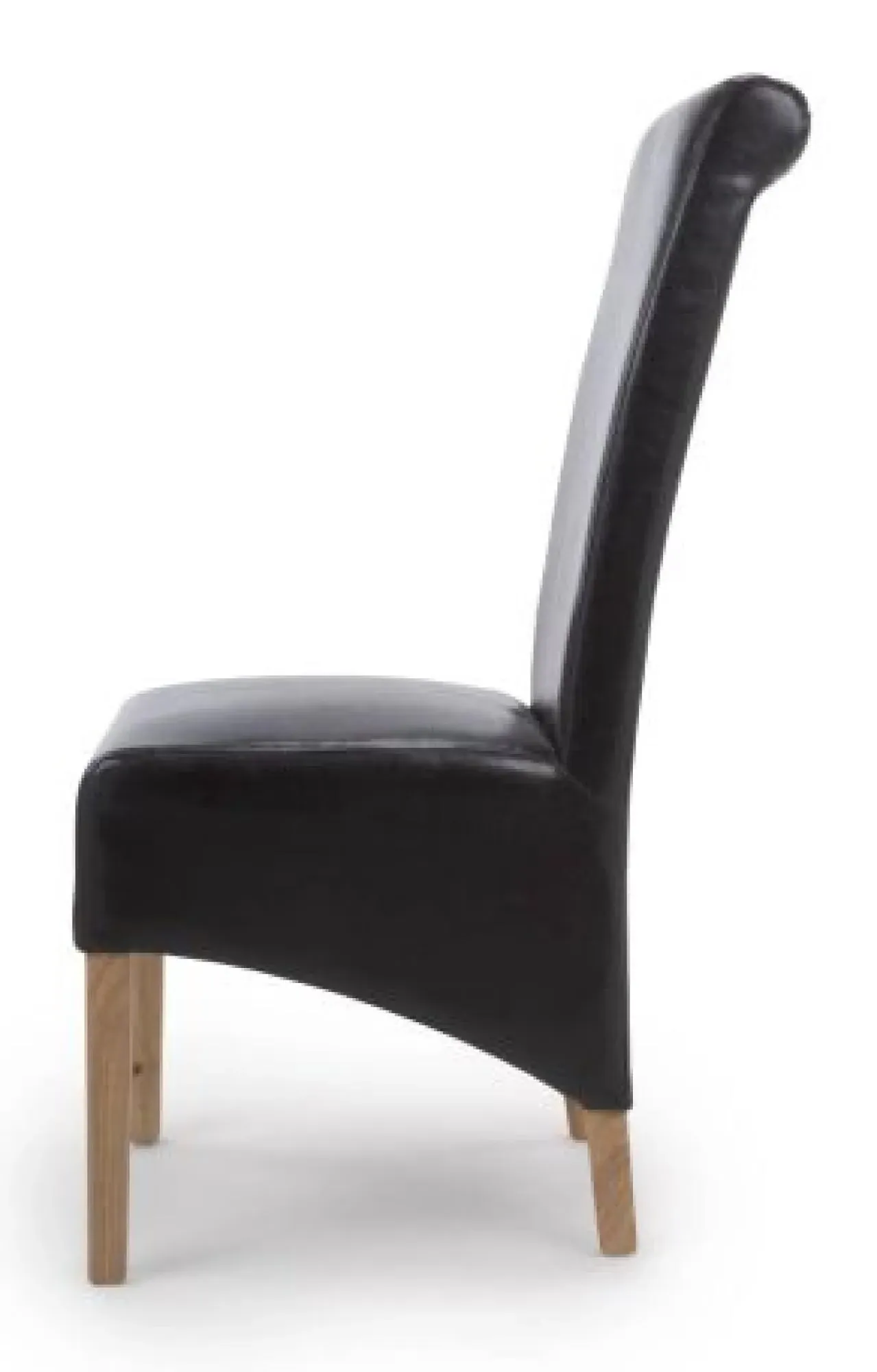 Krista Roll Back Dining Chair Set of 2 - Black, Bonded Leather