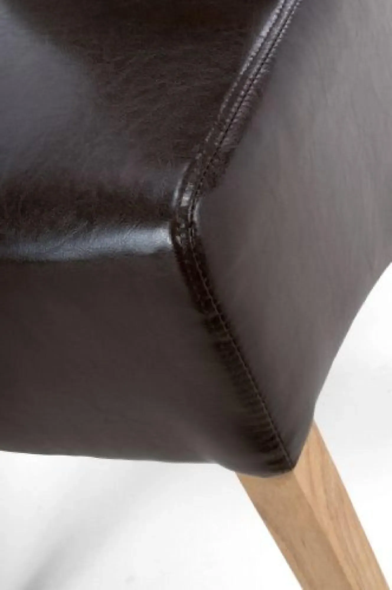 Krista Roll Back Dining Chair Set of 2 - Brown, Bonded Leather