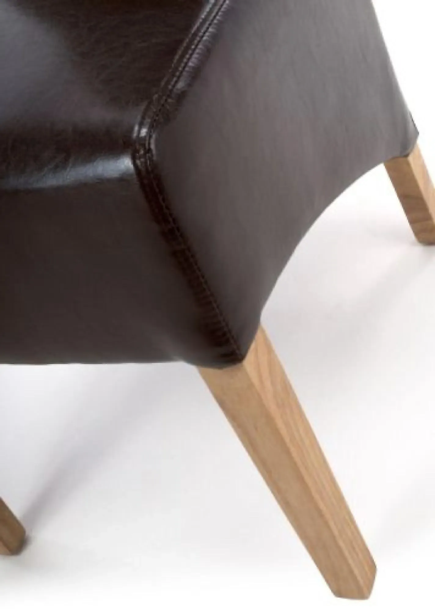 Krista Roll Back Dining Chair Set of 2 - Brown, Bonded Leather