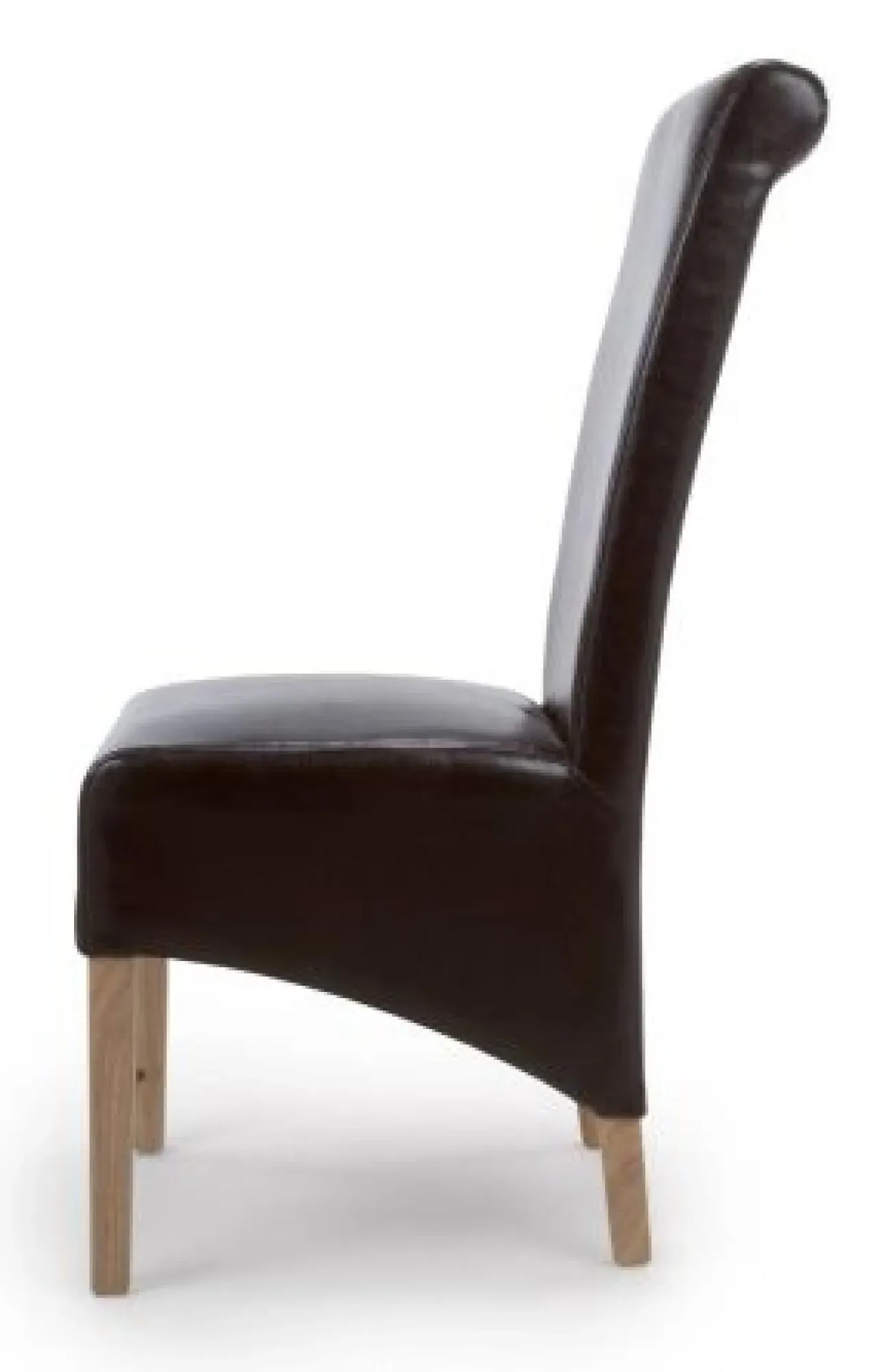 Krista Roll Back Dining Chair Set of 2 - Brown, Bonded Leather