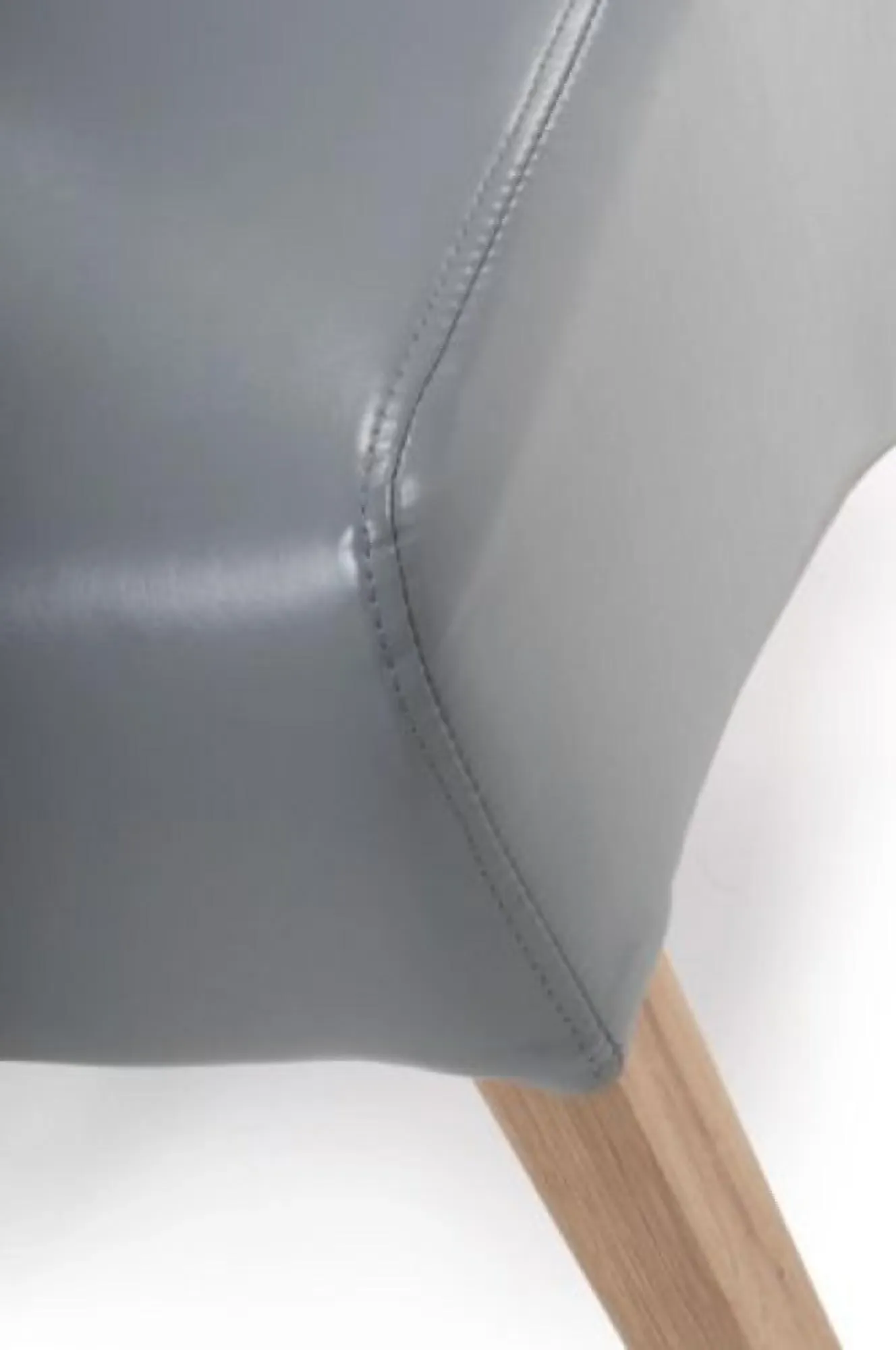 Krista Roll Back Dining Chair Set of 2 - Grey, Bonded Leather