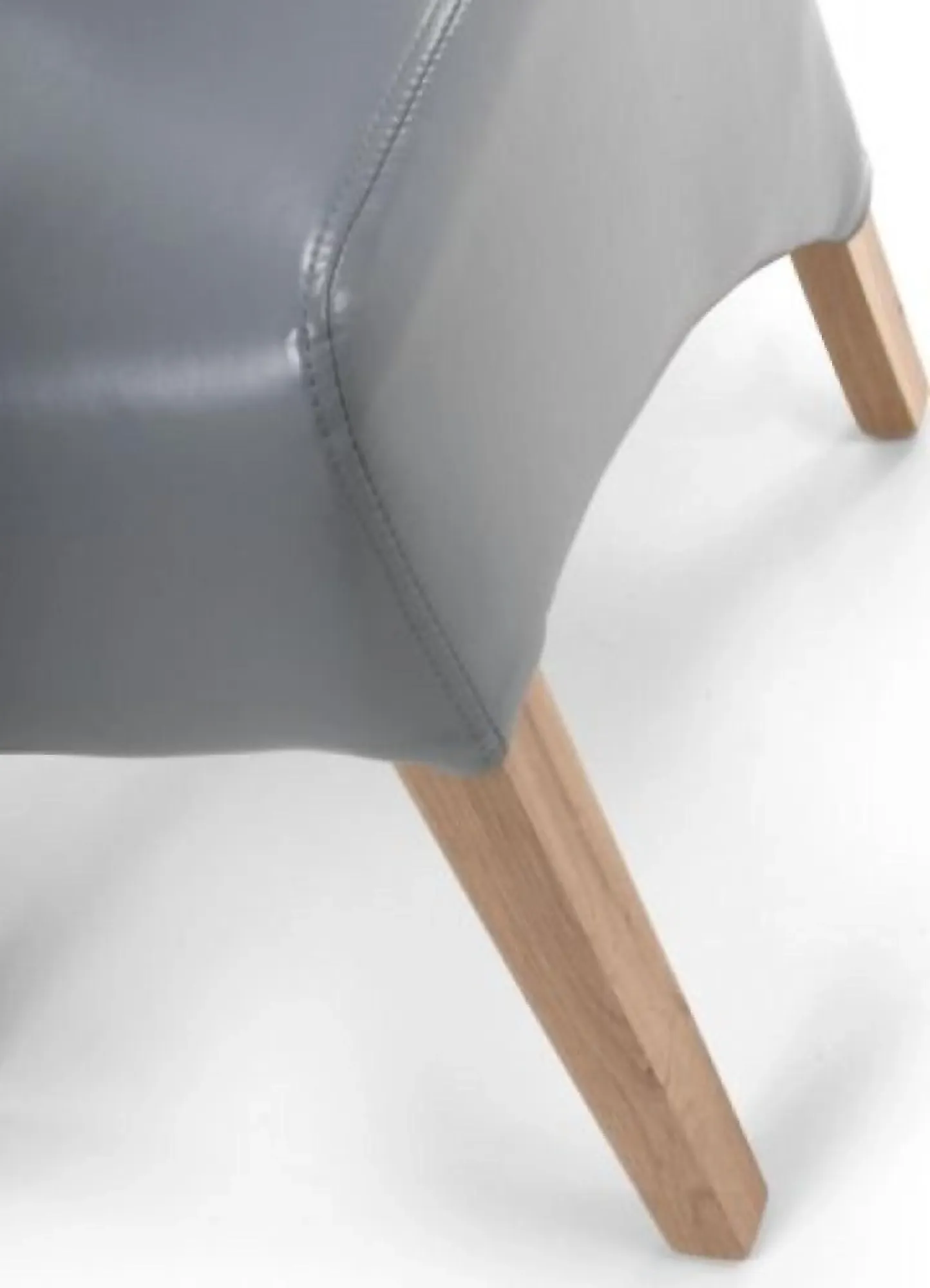 Krista Roll Back Dining Chair Set of 2 - Grey, Bonded Leather