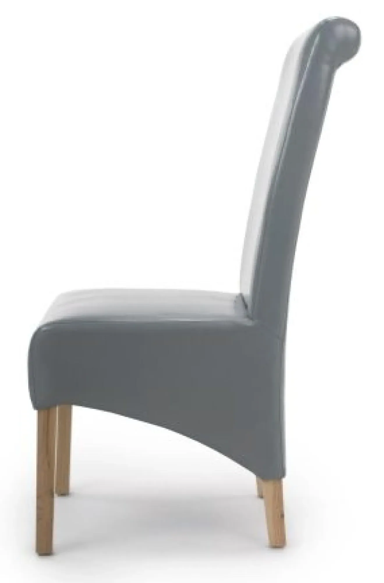 Krista Roll Back Dining Chair Set of 2 - Grey, Bonded Leather