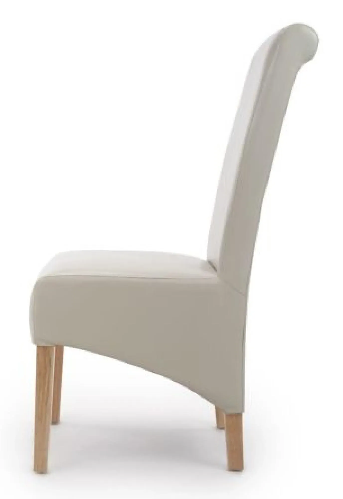Krista Roll Back Dining Chair Set of 2 - Ivory, Bonded Leather