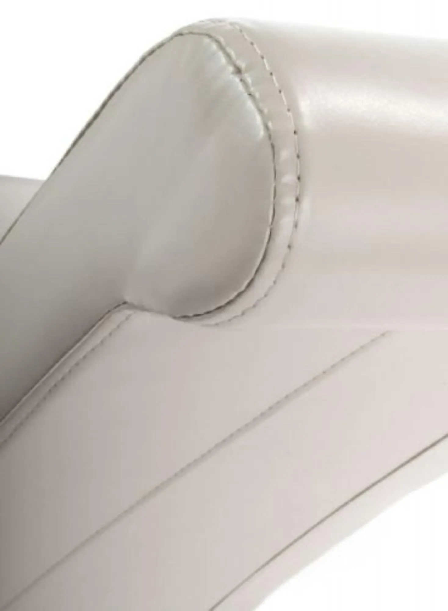 Krista Roll Back Dining Chair Set of 2 - Ivory, Bonded Leather