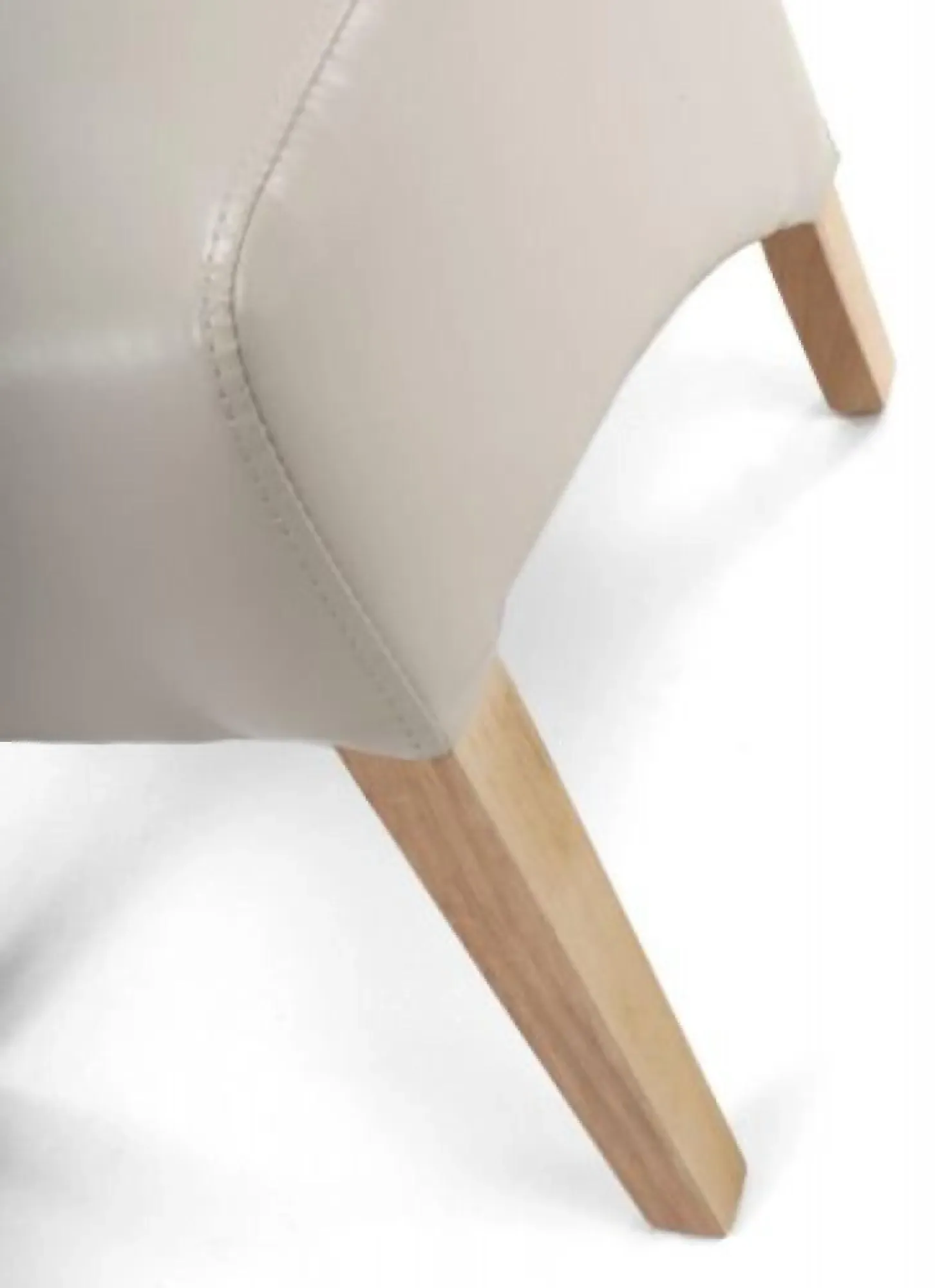 Krista Roll Back Dining Chair Set of 2 - Ivory, Bonded Leather