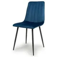 Lisbon Dining Chair Set of 4 - Blue, Velvet