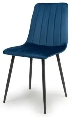 Lisbon Dining Chair Set of 4 - Blue, Velvet image