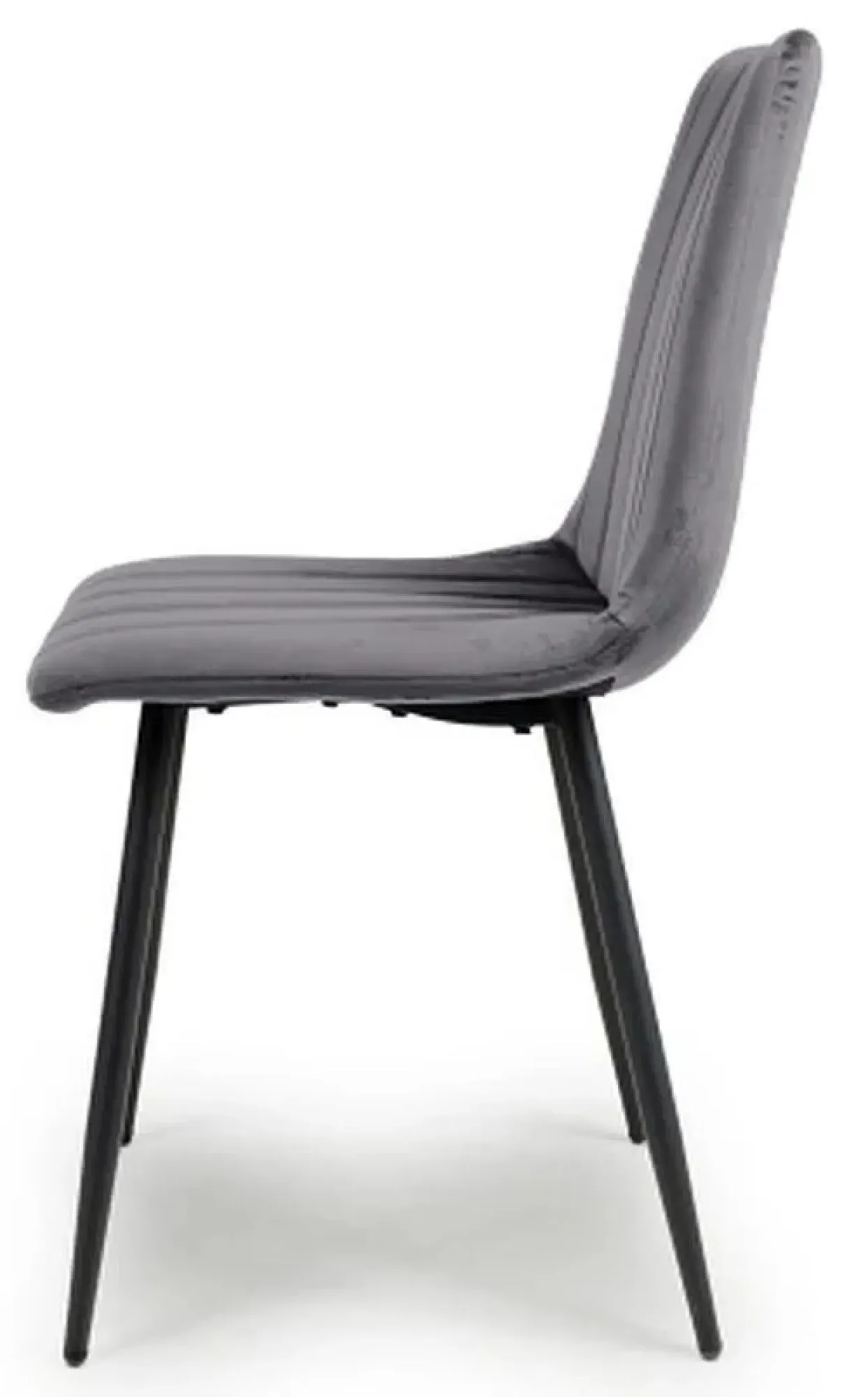 Lisbon Dining Chair Set of 4 - Grey, Velvet