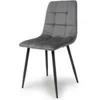 Madison Dining Chair Set of 4 - Grey, Velvet