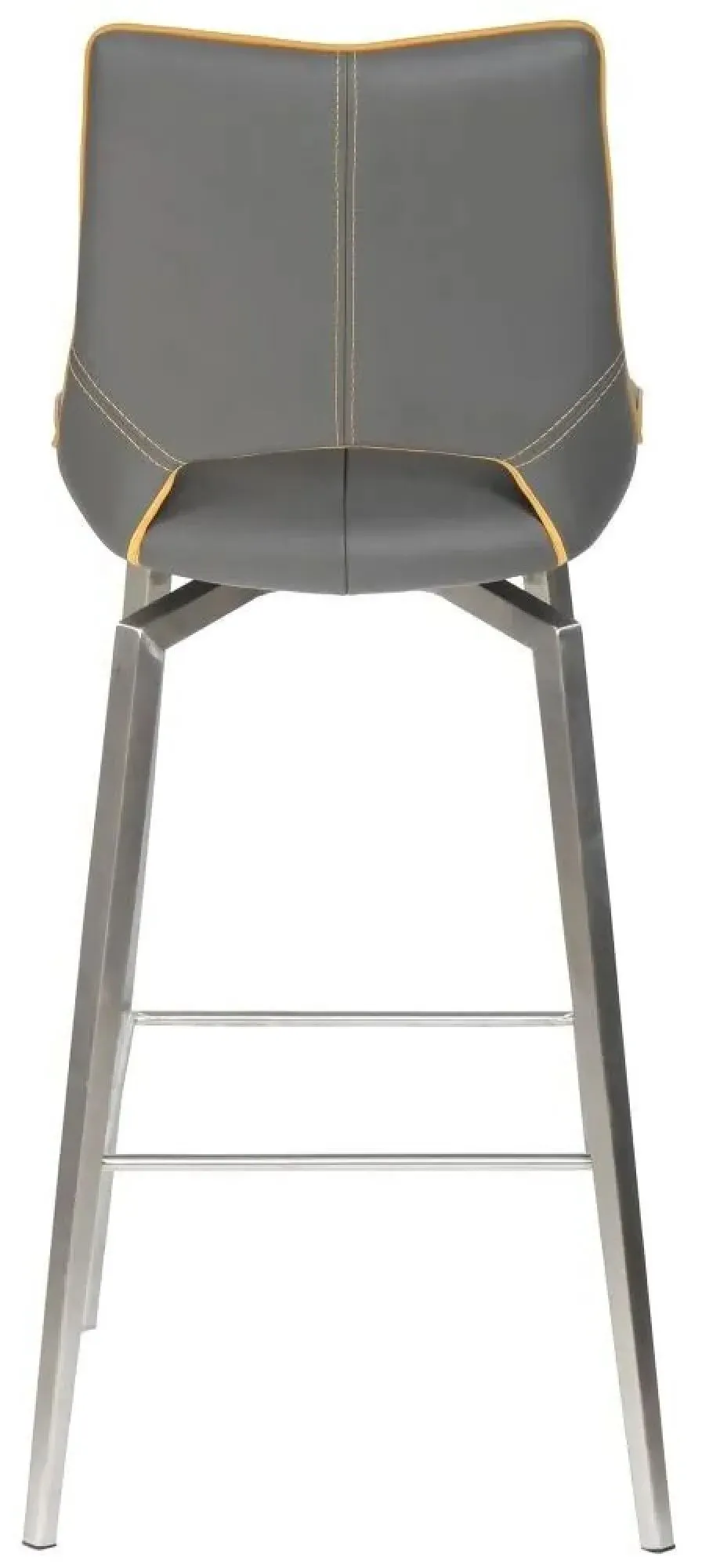 Mako Swivel Bar Stool - Grey, Leather Effect
