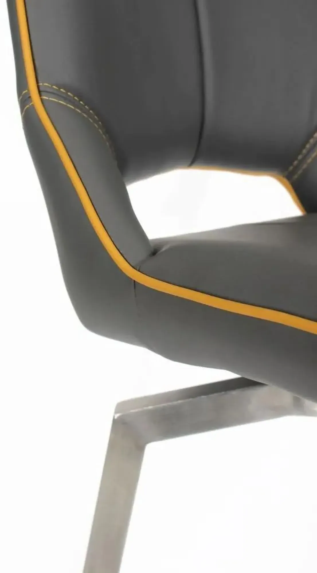 Mako Swivel Bar Stool - Grey, Leather Effect