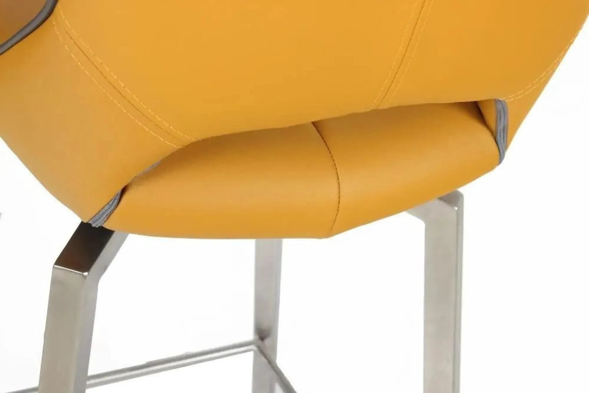 Mako Swivel Bar Stool - Yellow, Leather Effect