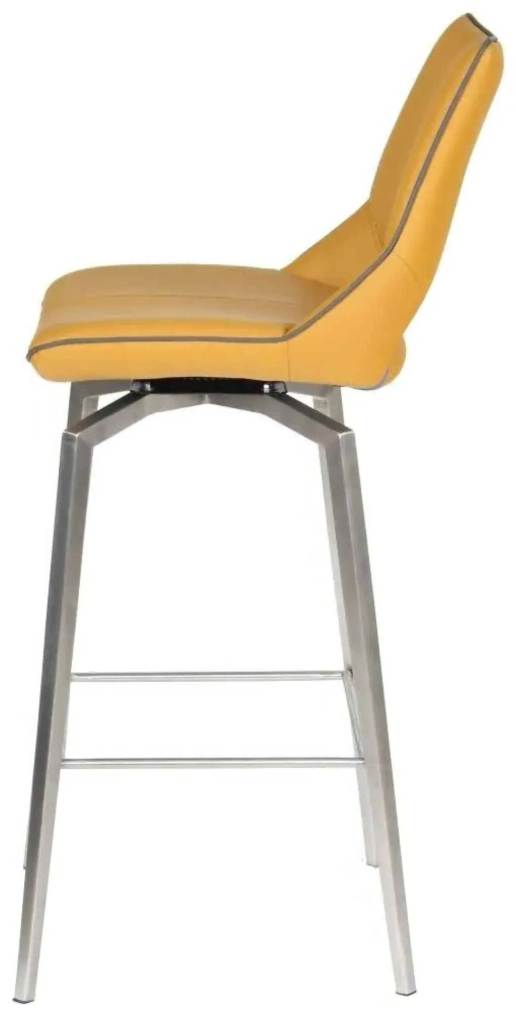 Mako Swivel Bar Stool - Yellow, Leather Effect