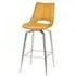 Mako Swivel Bar Stool - Yellow, Leather Effect