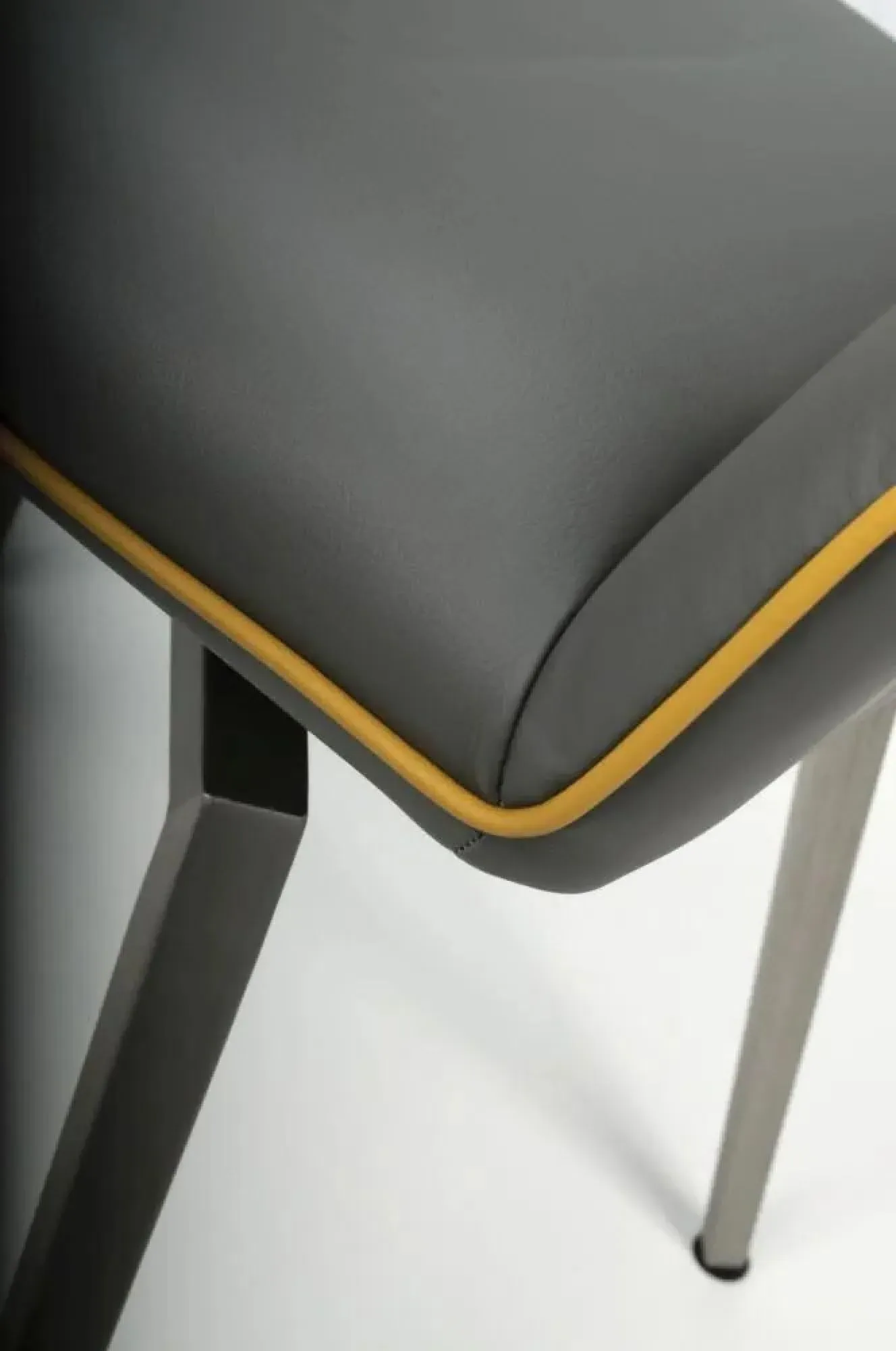 Mako Swivel Dining Chair - Grey, Leather Effect