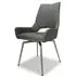 Mako Swivel Dining Chair - Grey, Leather Effect