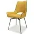 Mako Swivel Dining Chair - Yellow, Leather Effect