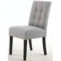 Moseley Stitched Waffle Dining Chair - Silver Grey, Linen