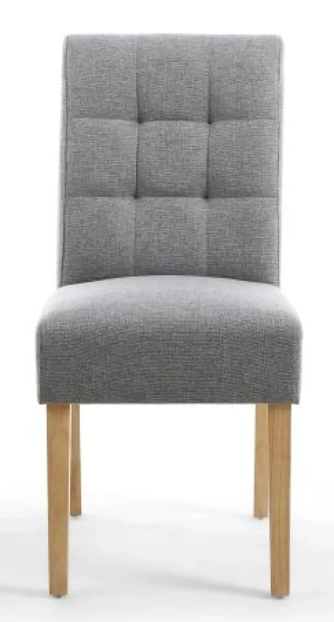 Moseley Stitched Waffle Dining Chair - Silver Grey, Linen