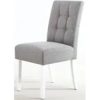 Moseley Stitched Waffle Dining Chair - Silver Grey, Linen