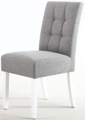 Moseley Stitched Waffle Dining Chair - Silver Grey, Linen