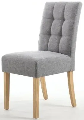 Moseley Stitched Waffle Dining Chair - Silver Grey, Linen