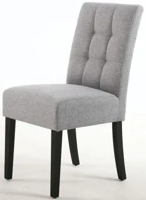 Moseley Stitched Waffle Dining Chair - Silver Grey, Linen