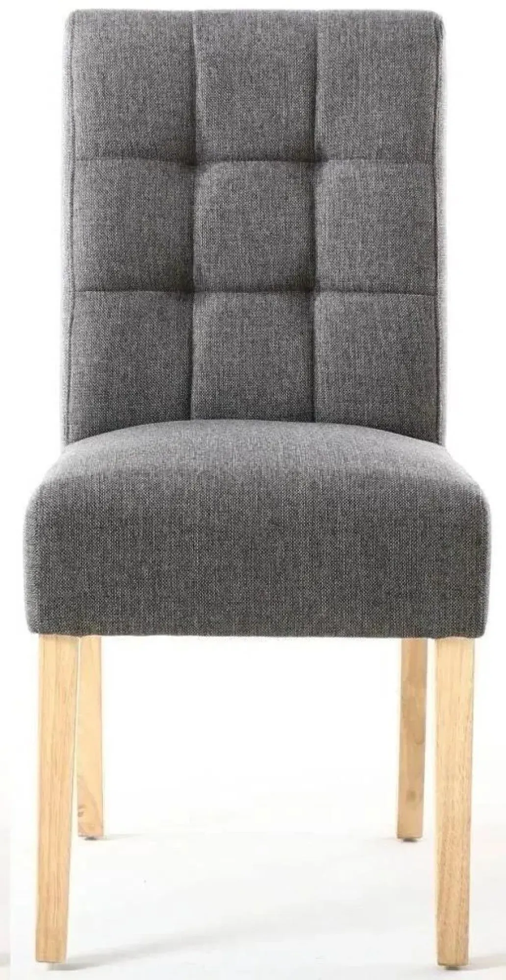 Moseley Stitched Waffle Dining Chair - Steel Grey, Linen