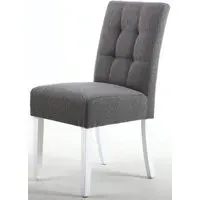 Moseley Stitched Waffle Dining Chair - Steel Grey, Linen