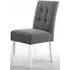Moseley Stitched Waffle Dining Chair - Steel Grey, Linen
