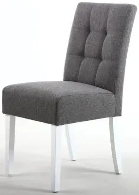 Moseley Stitched Waffle Dining Chair - Steel Grey, Linen
