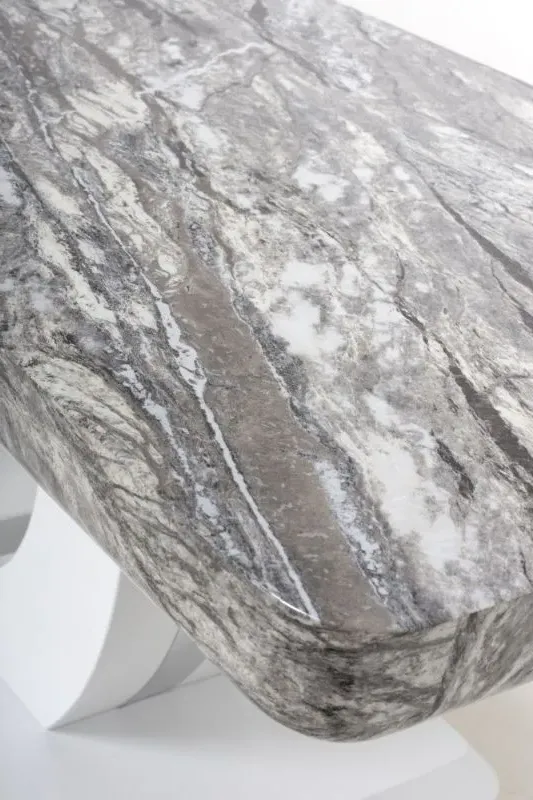 Neptune Coffee Table - Grey White, Marble Effect