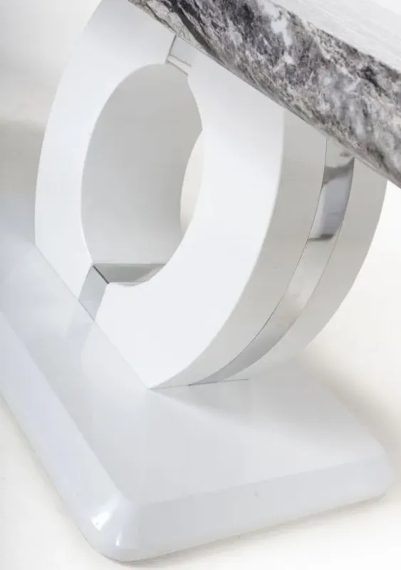 Neptune Coffee Table - Grey White, Marble Effect