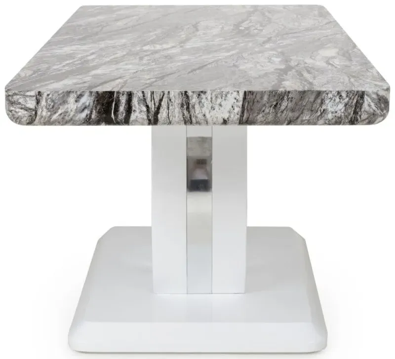 Neptune Coffee Table - Grey White, Marble Effect