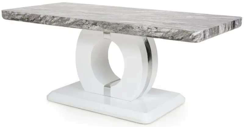 Neptune Coffee Table - Grey White, Marble Effect