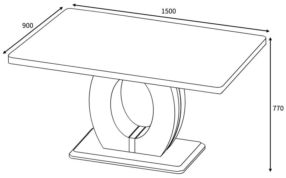 Neptune Medium Dining Table - Grey, Marble Effect