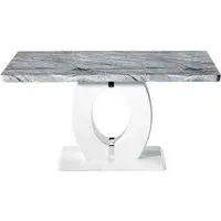 Neptune Medium Dining Table - Grey, Marble Effect