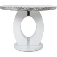 Neptune Round Dining Table - Grey, Marble Effect