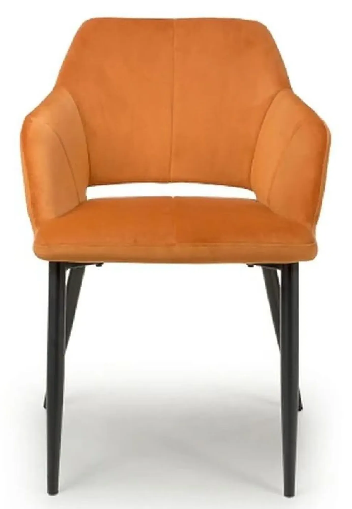 Nero Brushed Dining Chair Set - Burnt Orange, Velvet
