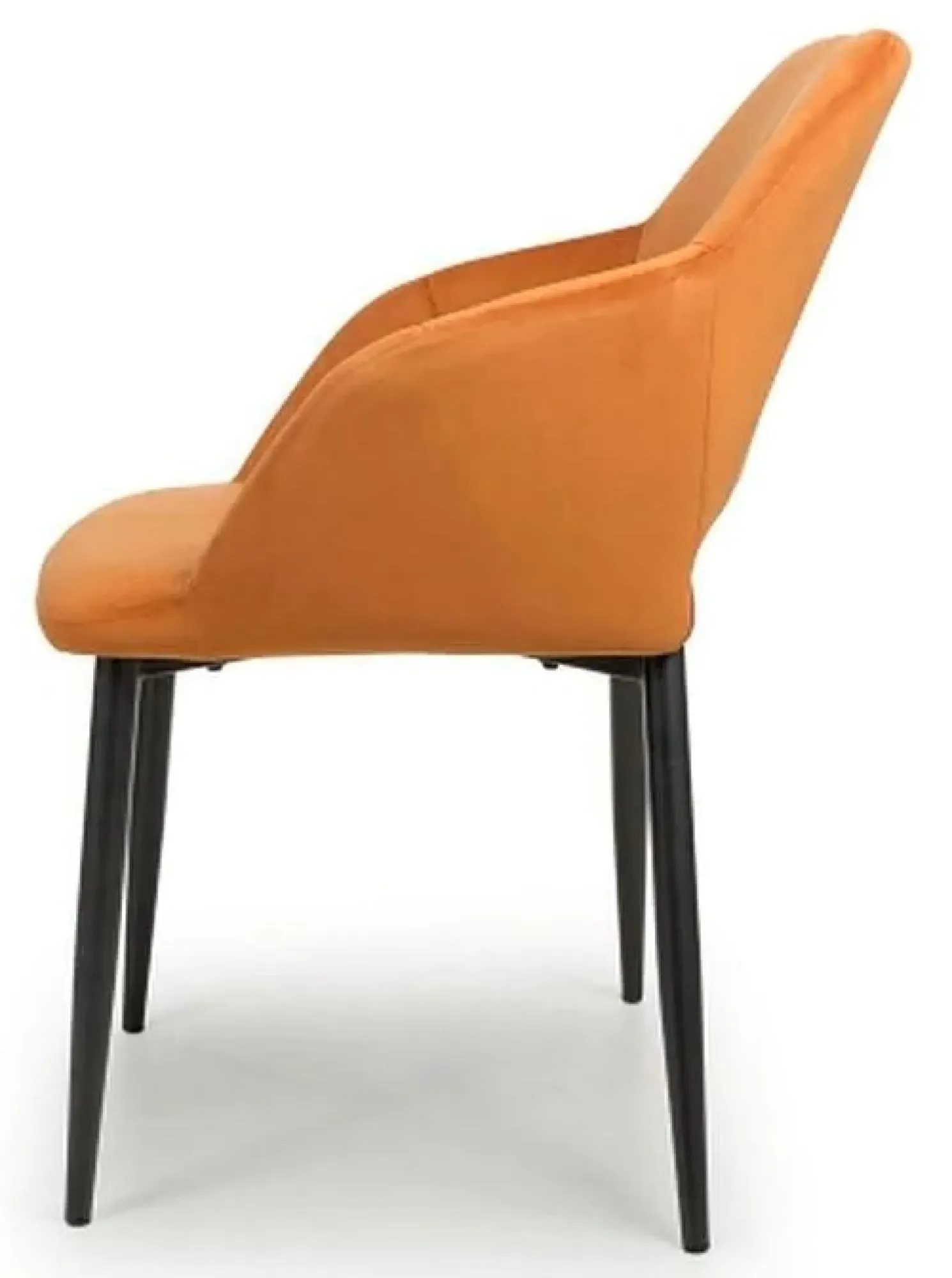Nero Brushed Dining Chair Set - Burnt Orange, Velvet