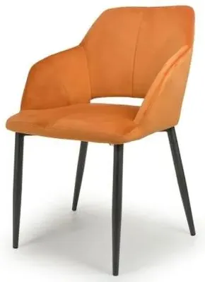 Nero Brushed Dining Chair Set - Burnt Orange, Velvet image