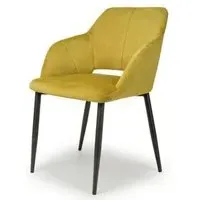 Nero Brushed Dining Chair Set - Lime Gold, Velvet