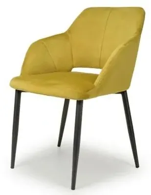 Nero Brushed Dining Chair Set - Lime Gold, Velvet