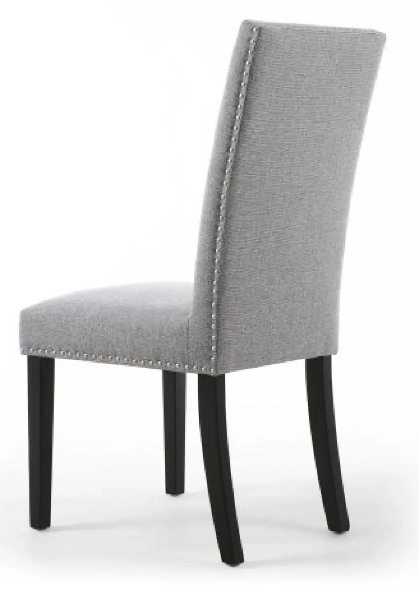 Randall Stud Detail Dining Chair - Silver Grey, Linen
