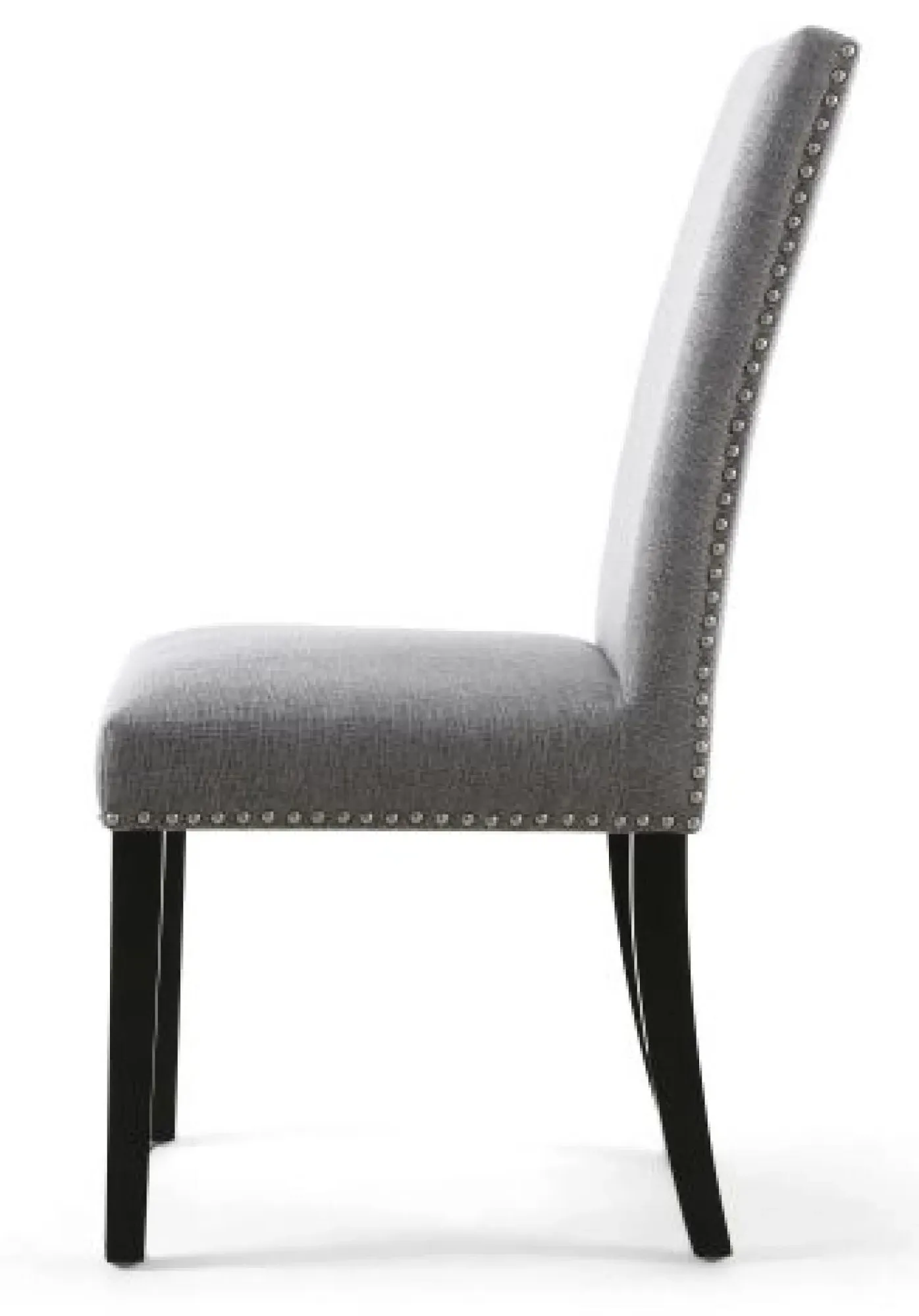 Randall Stud Detail Dining Chair - Silver Grey, Linen