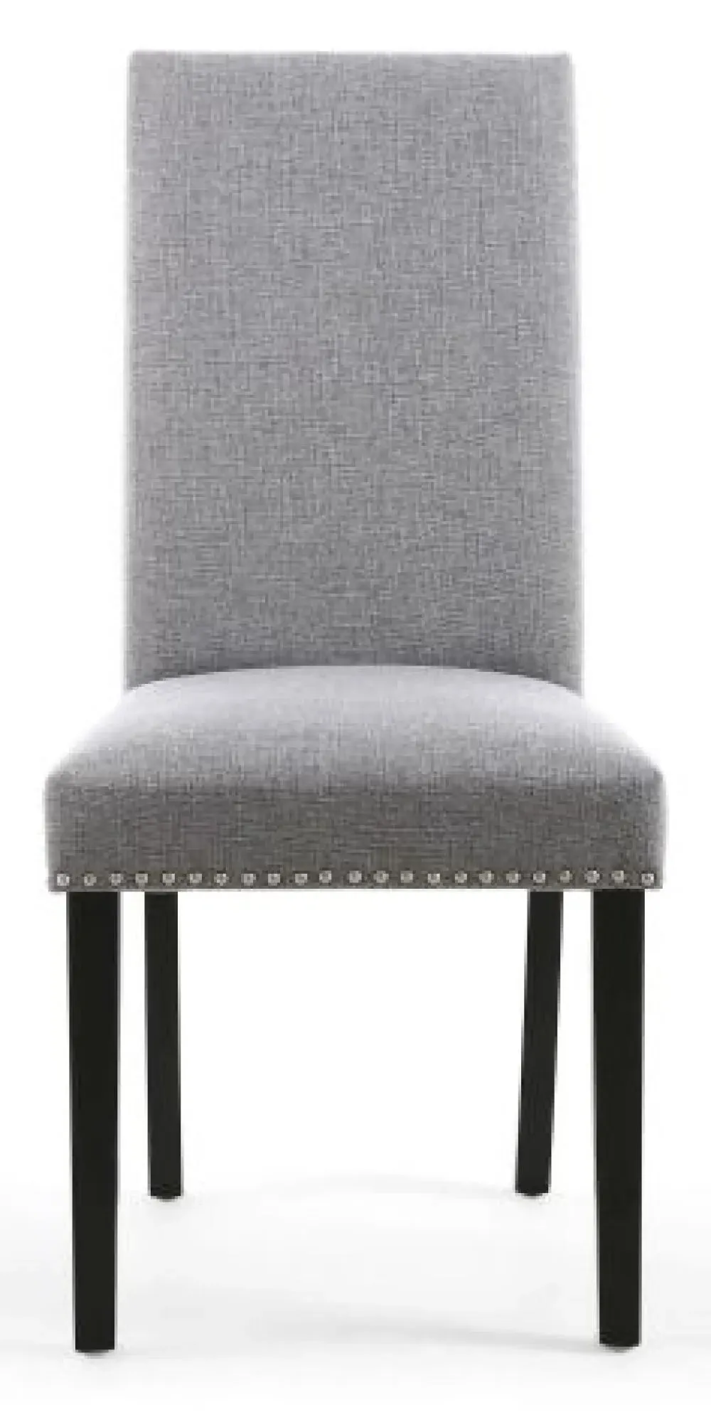 Randall Stud Detail Dining Chair - Silver Grey, Linen